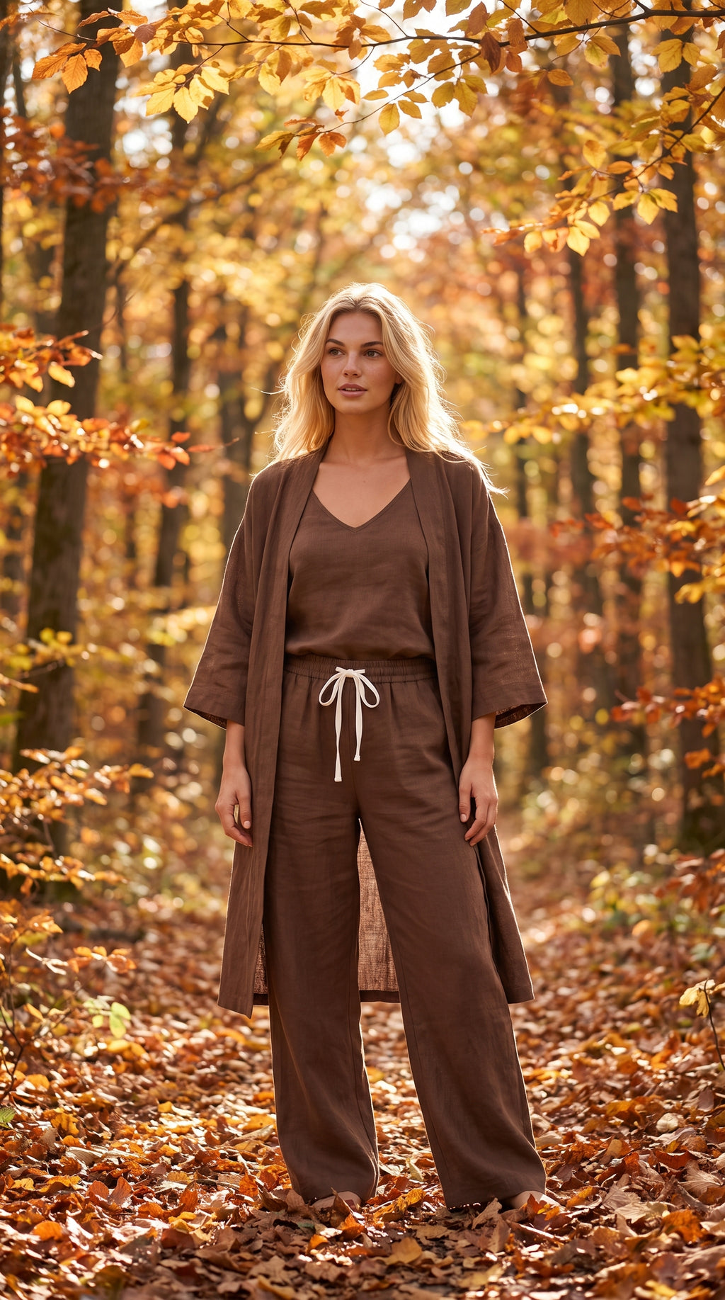 Conjunto Toscana Kimono Punto Café