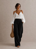 Conjunto Bohemio Top Crudo y Palazzo Negro - vista frontal