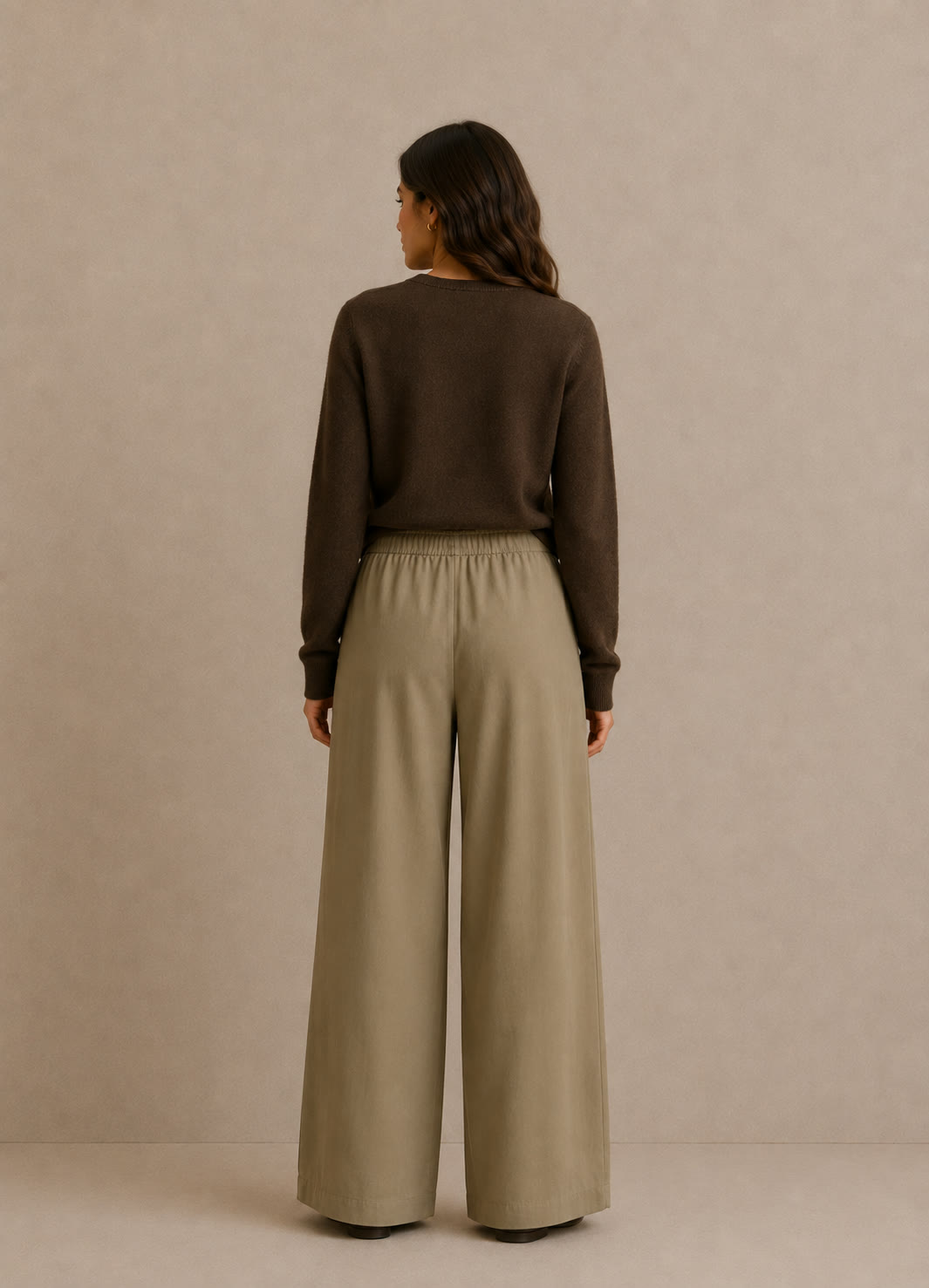 Pantalón Oliva Cintura Cordón - vista trasera