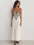 Vestido Maxi Capri Ribete Bicolor - vista frontal